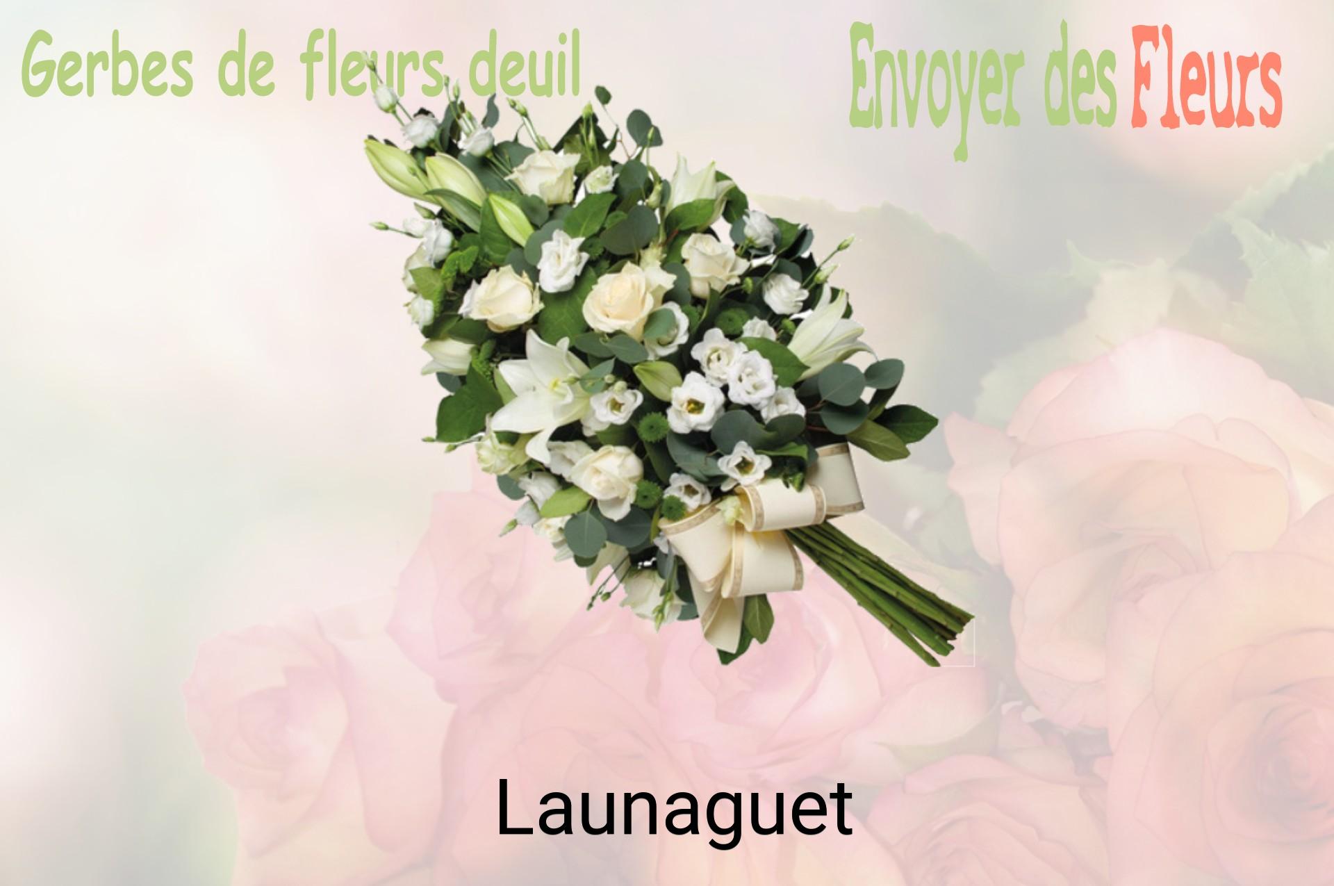 Gerbe de fleurs de deuil livrée à Launaguet